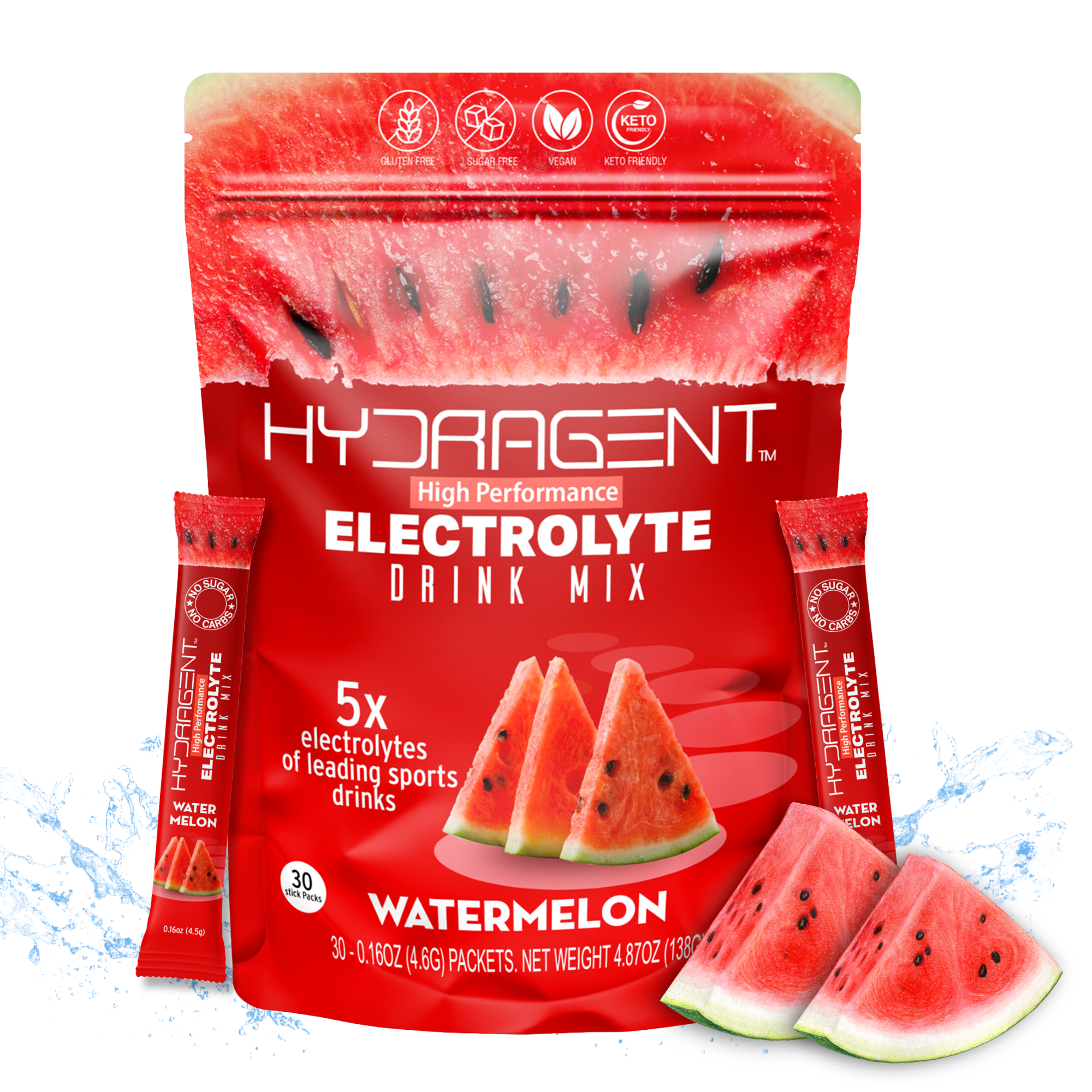 Hydragent Electrolytes - 30 Single Flavor Stick Packs